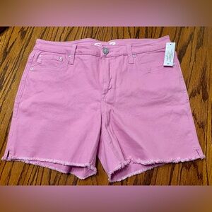 Seven7 Women's 5" Fray Hem Mid Rise Denim Weekend Short Pastel Lavender 10 NWT